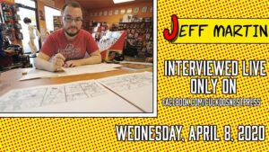 An event graphic for a Q&A with Jeff Martin on April 8, 2020.