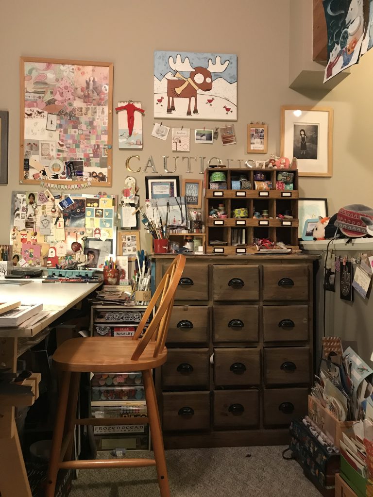 Photo of Jocey Asnong's studio space, 'The Art Cave'