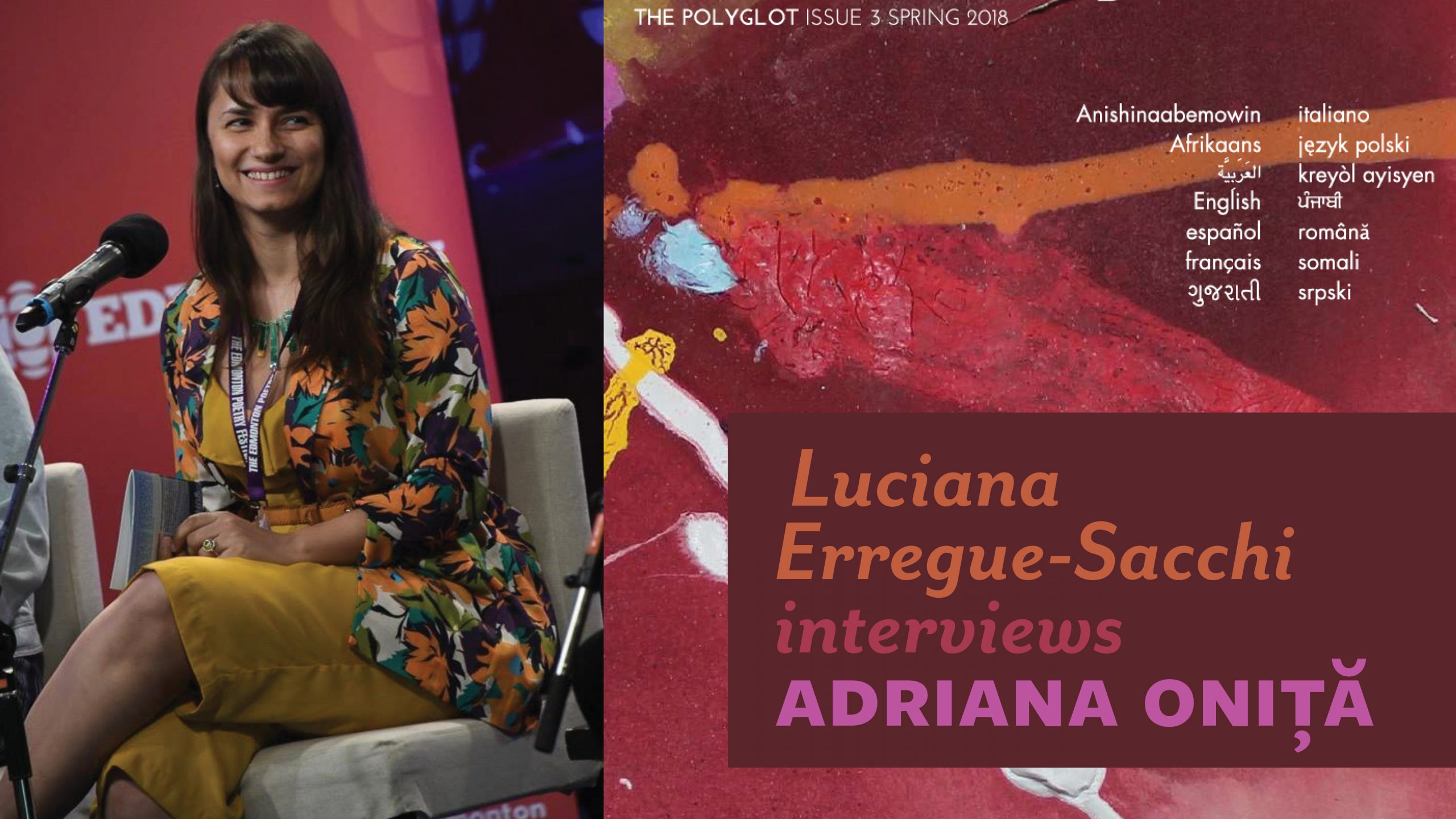 Luciana Erregue-Sacchi interviews Adriana Onita