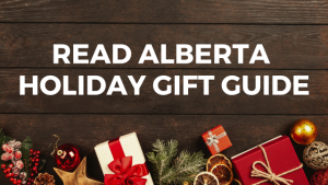 Graphic with the messaging, "Read Alberta Holiday Gift Guide"